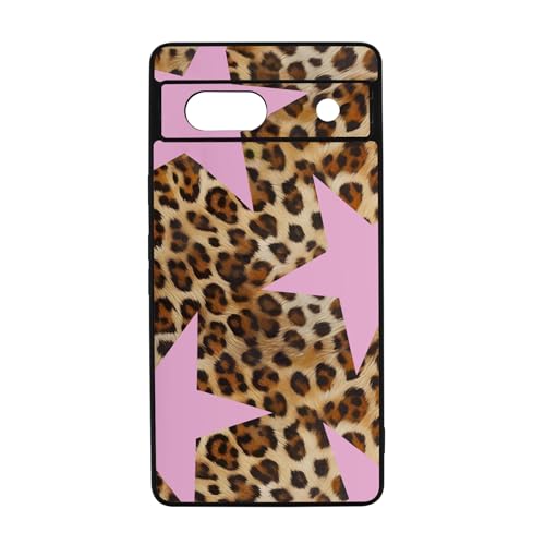 qizjio Cheetah Print Phone Case Shockproof Protective Leopard Y2K Star Phone Cover for Google Pixel 7A