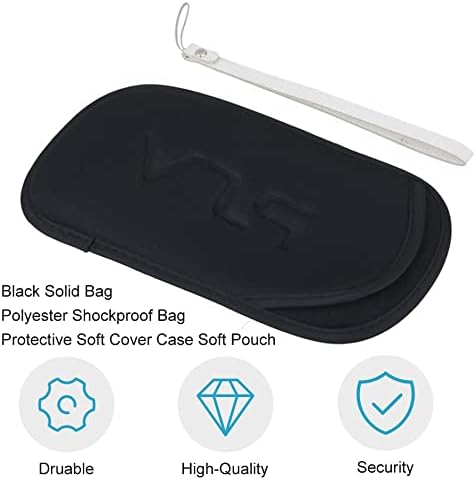 Unisex Black Solid Bag Polyester Shockproof Bag Protective Soft Cover Case Soft Pouch with Lock Button for PS Vita PSV