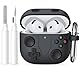 Ouwegaga Kompatibel mit Apple AirPods 4 Hülle 2024 mit Reinigungskit, Klassische Spielkonsole Design stoßfeste AirPods 4 Case Kompatibel mit AirPods 4. Generation Hülle mit Karabiner, Holzkohle