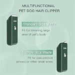 2-in-1 Professional Dog Grooming Kit - Low Noise, Waterproof, USB Rechargeable, and Safe Ceramic Blade - Gift for Dogs and Cats (Green)