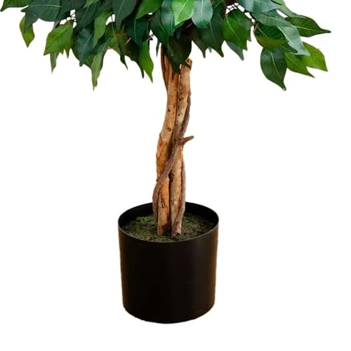 image for Nearly Natural 4ft Triple Trunk Artificial Ficus Tree with Natural Woo