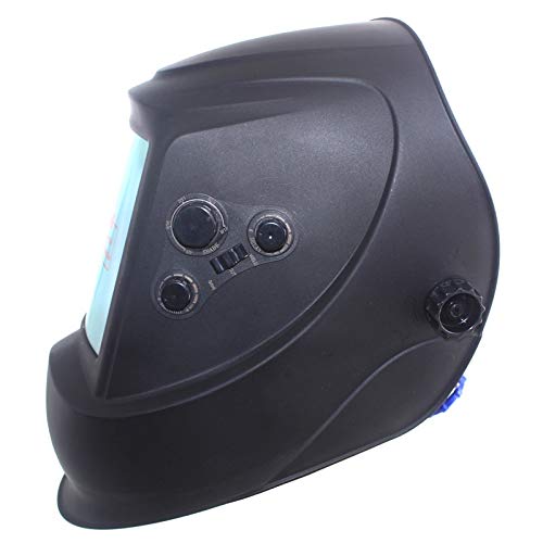 Pantalla para Soldar,Gran áRea VisióN Solar de atenuación automática máscara soldadura Casco Ventana Grande 4 Sensores ajuste externo