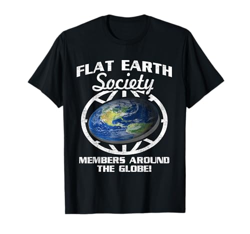 Flat Earth Society Planet Map Gravity Conspiracy Theory T-Shirt