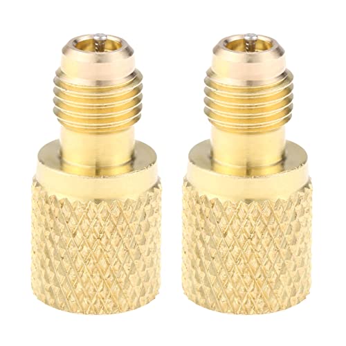 Mtsooning 2PCS R134A Refrigerant Tank Adapter，1/4" Male to 1/2" Vacuum Pump Port Connection Adapters Replacement for AC Refrigerant System