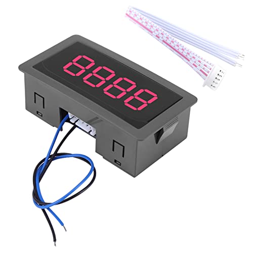 NDNCZDHC 0-9999 LED Digital Display Counter DC 8-24V 30mA Up/Down Counter 4 Digit Plus/Minus Panel Counter with 5-pin Cable(red)