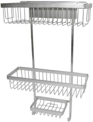 Everythink Adhesive Double Shower Shelf, 11 by 15-Inch