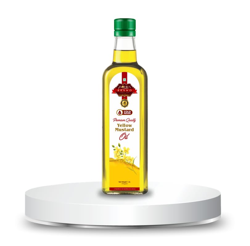 Image of BOHRA BRAND Pure & Natural YELLOW MUSTARD OIL | Ideal for Frying, Roasting, & Baking | Size :1lt