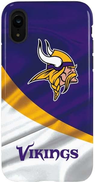 Skinit Pro Phone Case Compatible with iPhone XR - Officially Licensed NFL Minnesota Vikings Black & White Design