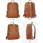 BOSTANTEN Genuine Leather 15.6 inch Laptop Backpack Purse for Women College Casual Backpack Travel Bag - Image 5