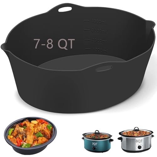 Horuhue Silicone Liners Fit for Crock Pots/Slow Cookers 7-8 Quart, Slow Cooker Divider Insert...