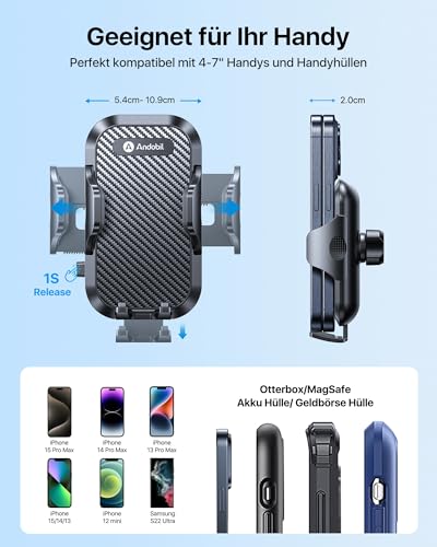 andobil Handyhalterung Auto Runde Lüftung [ 2.0 Entwurf Upgrade für Mercedes ] Handyhalterung Auto [ 2026 Neues Metall-Lüftungsclip ] für Mercedes-Benz A/B/C/E/S,Benz Zubehör Mini Cooper etc 6