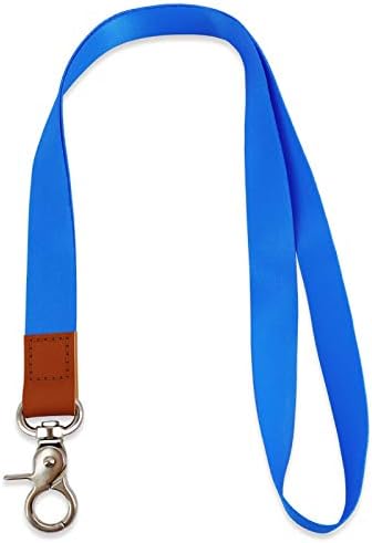 HONZUEN Long Neck Leather Lanyard with Metal Ring, Sturdy Durable Lanyard Neck Strap, Women Men ID Badge Lanyard Ideal for Card Holder, Keychains, Whistle, Wallet(Leaf)