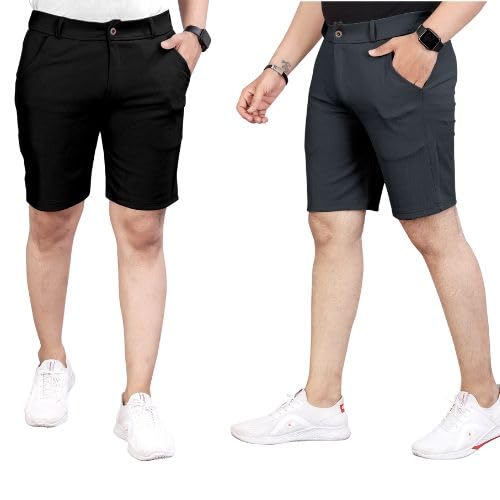 indiclub Men's Regular Fit Casual Combo Shorts-picture-33
