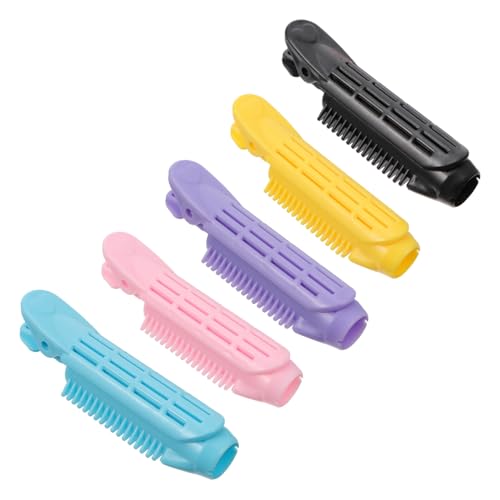 OATIPHO 5個 プラスチック製ヘアローラー 軽量ヘアカーラー 波ウェーブ ふんわりボリュームアップ用 髪根固定 空気感バングス対応