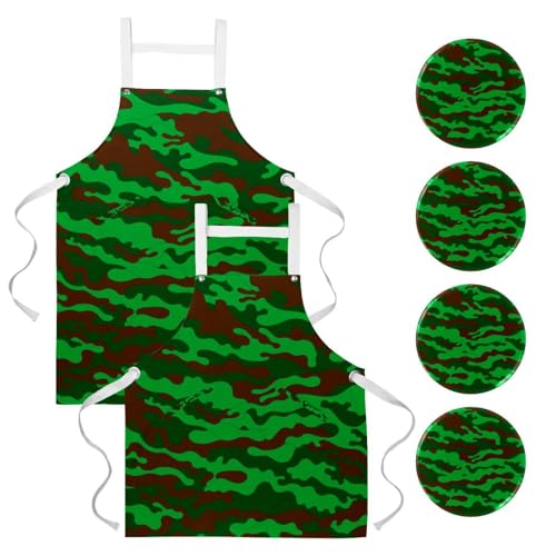 Tablier de serveuse camouflage pour le service en restaurant et le travail en bistrot