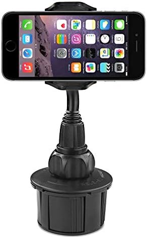 Macally Car Cup Holder Phone Mount [Upgraded], Adjustable Gooseneck Cell Phone Holder Car Mount - Easy Cup Phone Holder Clamp in Vehicle - Cupholder Compatible with All iPhone Android Smartphone