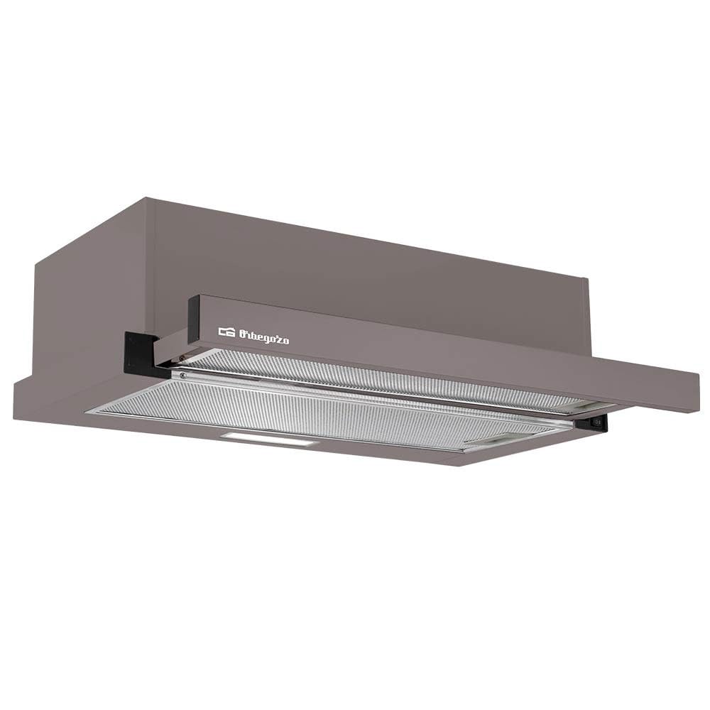 Orbegozo TL 07160 MA - Campana extractora telescópica 60 cm, capacidad de extracción 308,2 m3/h, 3 niveles de potencia, 2 filtros de aluminio desmontables, iluminación LED