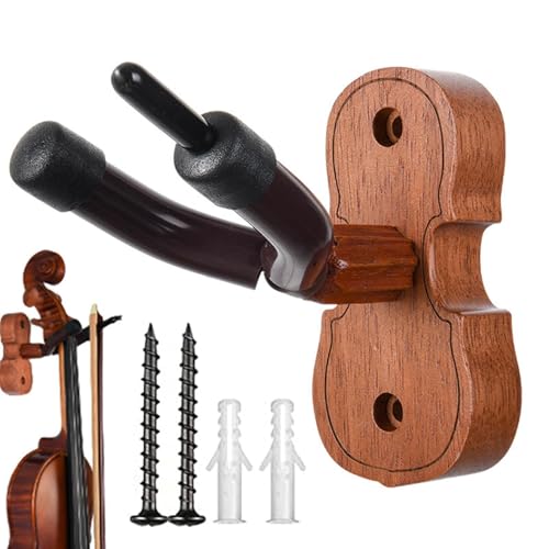 Perchas de pared para guitarra? Percha de madera de caoba, soporte de exhibición de madera, construcción duradera con brazos acolchados | Estante de almacenamiento para guitarra, violín
