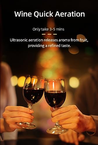 Aireador de vino eléctrico, decantador de vino ultrasónico para vino tinto, whisky de roble, vodka, sake, vino blanco y champán, regalo inteligente para los amantes del vino