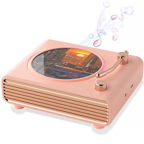 Retro Bluetooth Speaker, Vinyl Record Player Style Speaker Player...