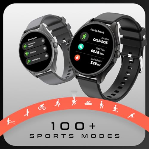 Image of Fire-Boltt Boltt Fire Apollo 2 Smartwatch 36.3Mm (1.43 Inch) AMOLED Display, Bluetooth Calling, 100+ Sports Modes, Voice Assistant, Health Suite, IP67 Water Resistant, Smart Notifications. (Black)