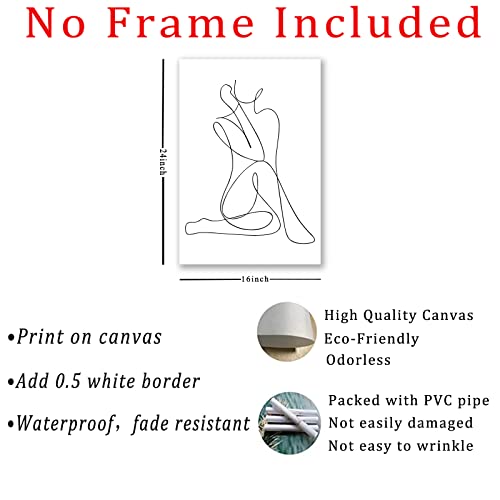 Woman Body Line Wall Art Prints Woman Silhouette Picture Minimalist Silhouette Wall Art Black And White Line Posters Abstract Woman Line Art Modern Minimalist Abstract Line Art Decor 16X24In Frameless #TOP2