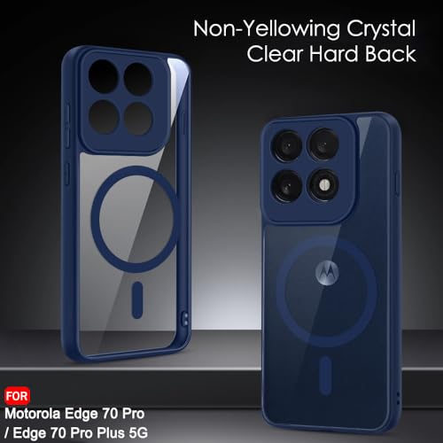 Image of TheGiftKart Hybrid Shockproof Back Cover Case for Motorola Moto Edge 70 Pro /Edge 70 Pro Plus 5G | Hard Back Cover Case (PC & TPU, MagSafe Compatible, Transparent Clear Back, Blue Sides)