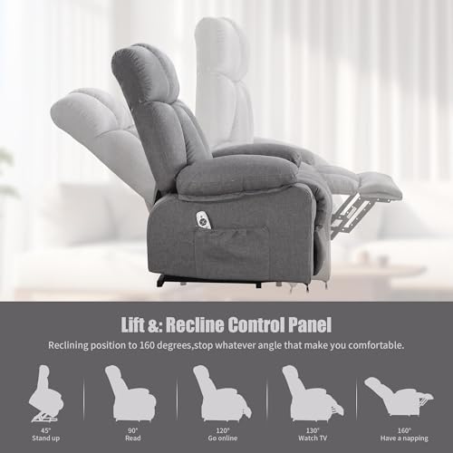 Sillón reclinable clásico con brazos acolchonados gris miniatura 3