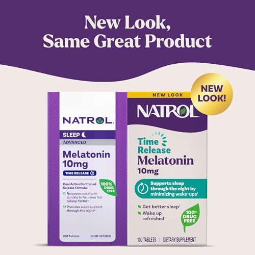 Natrol Melatonin 10mg Time Release Tablets, Sleep Dietary Supplement for Restful Sleep, 100 Melatonin Time Release Tablets, 100 Servings - Image 3