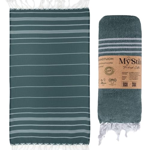 MyStilo XXL Saunahandtuch Hamamtuch - Großes Weiches Badetuch 100x200cm Schnelltrocknend - Premium Strandtuch Beach Towel Handtuch für Männer Frauen Yoga und Fitness (Petrolblau)