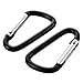 Bloepum 10x Hiking Spring Loaded 4mm Dia Black Aluminum Alloy Carabiner Hooks