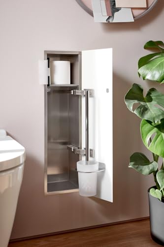 Módulo de inodoro Emco Asis Pure, modelo empotrado para baño con frente de vidrio, gabinete incorporado, negro mate miniatura 2