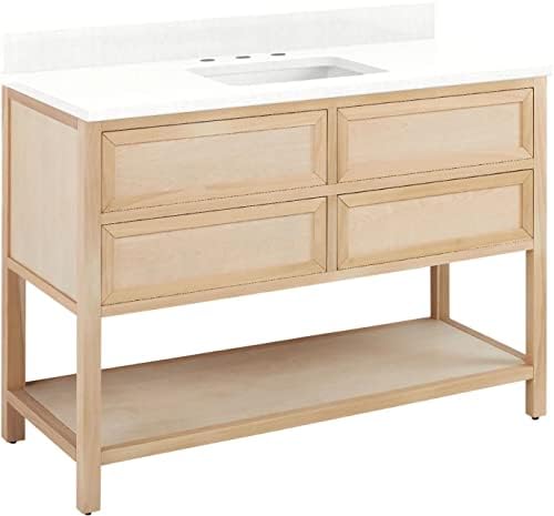 Signature Hardware 483623 Robertson 48" Single Vanity Cabinet Set with Wood Cabinet, Vanity Top and Rectangular Undermount Sink - 8" Faucet Holes