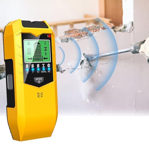 Stud Finder Sensor,Portable 5 in 1 Wall Scanner Handheld Stud Sensor,LCD Display and Audio Alarm,Edge Finder for Metal Wood Detector(Batteries not Included) (Orange)