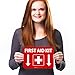 First Aid Kit Sign, (SI-1040) (2 Pack) 10x7 Inches, 4 Mil Vinyl Decal Stickers Weather Resistant, Made in USA by Sigo Signs