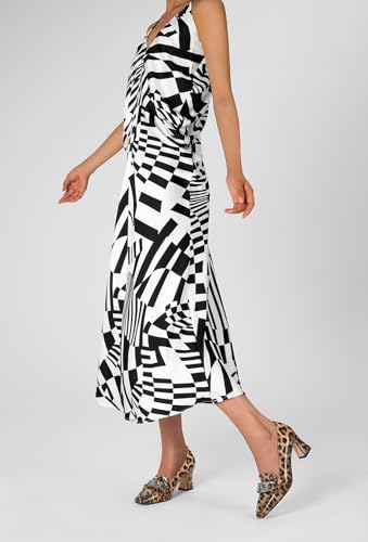 HDEUOLM Womens Heeled Loafers for Women Chunky Block Mid Heel Square Toe Pumps Loafers Shoes Slip-on Metal Chain Office Classic 2.8 Inches Heels4