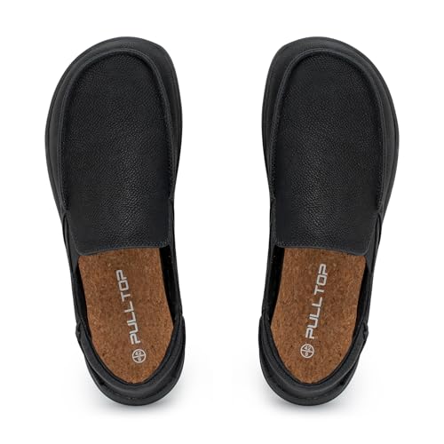 Pulltop Men's Barefoot Wide Toe Box Shoes - Zero Drop Leather Slip On Dress Shoes Non Slip Walking Shoes for Men2