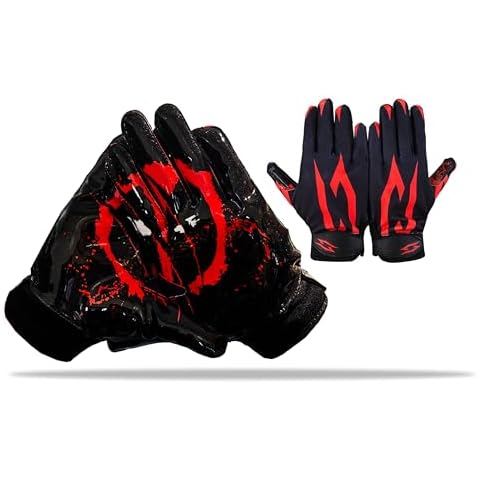 Football Gloves Receiver Ninja Stealth - Battle College Lineman Joker Ninja Stealth Football Gloves Elite Tacky Grip Palms Youth Kids Men Boys Cover