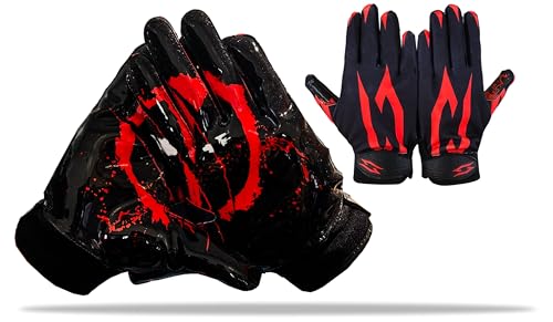 Football Gloves Receiver Ninja Stealth - Battle College Lineman Joker Ninja Stealth Football Gloves Elite Tacky Grip Palms Youth Kids Men Boys