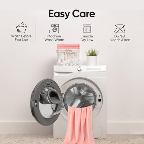 Image of Orighty 6-Piece Towel Set - Soft & Lightweight - 2 Bath Towels, 2 Hand Towels, and 2 Wash Cloths - Absorbent & Quick Drying Microfiber Towel for Multipurpose, Bathroom, Gym, Sport, Yoga, Travel - Pink