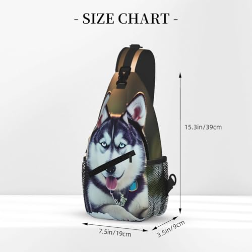Bolsa cruzada Husky Dog con estampado de perro diagonal ligera 3