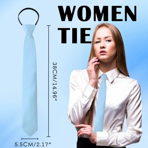 Image of Luckyvestir Womens Tie, Pre Tied Black /Red Ties for Women Adjustable Zipper Womens Necktie