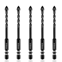 Treki 7Pcs Jeu De Forets à Carrelage 3-12mm Forets Hélicoïdaux En Carbure De Tungstène à Tige Hex De Maçonnerie 1/4 Pouce Pour Béton Ceramique Metal Verre Carreaux Bois