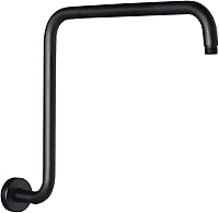 Vista 15 de PHASAT Brazo de ducha en forma de "S", brazo de ducha de 16.65 pulgadas de alto con brida, reemplazo de brazo de extensión de cabezal de ducha