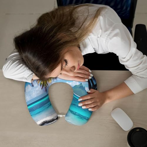 Almohada de viaje de espuma viscoelástica negra U miniatura 7
