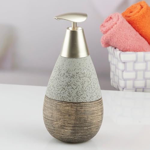 Image of SaSaSa Ceramic Soap Dispenser for Bathroom handwash, refillable Pump Bottle for Kitchen Hand wash Basin, Set of 2, Blue (10983)