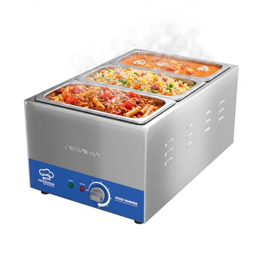 TOPKITCH 3-Pan 18L Steam Table