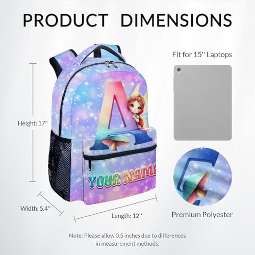 Personalized Backpack for Girls - Fairy Backpacks for Kids, Durable Toddler School Bookbag with Adjustable Straps3