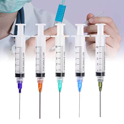 Luer Lock Lot de 5 seringues en plastique avec pointe émoussée en plastique de 3,8 cm pour colle liquide et encre 5 ml – vue 2