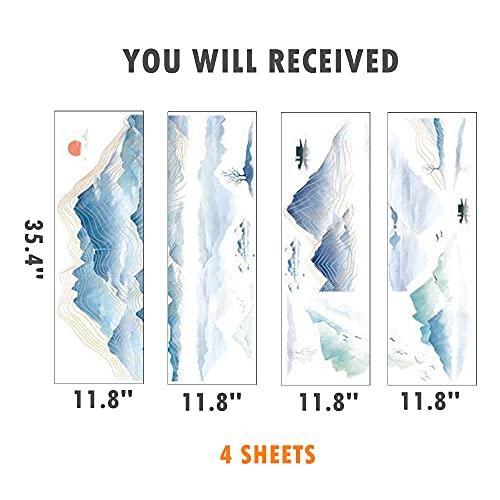 Rofarso 78.7'' X 28.3'' Huge Chinese Style Vast Mountains And Rivers Wall Stickers Vinyl Removable Large Wall Decals Art Decorations Decor For Bedroom Living Room Office Study Room Murals #TOP4